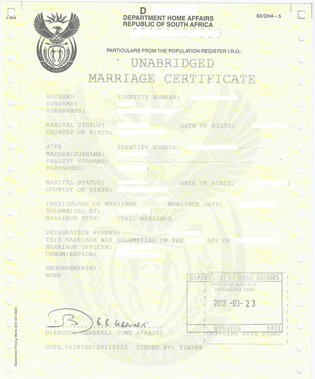 Unabridged Marriage Certificates Visa Logistics