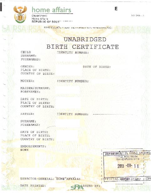 Unabridged Birth Certificates | Visa Logistics